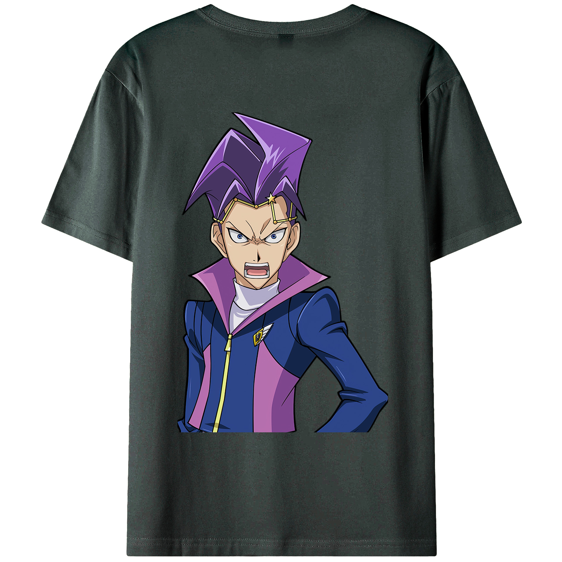 （画像用） 遊☆戯☆王 Yu-Gi-Oh! 綿100％ メンズ半袖Tシャツ（バックプリント） 通気性